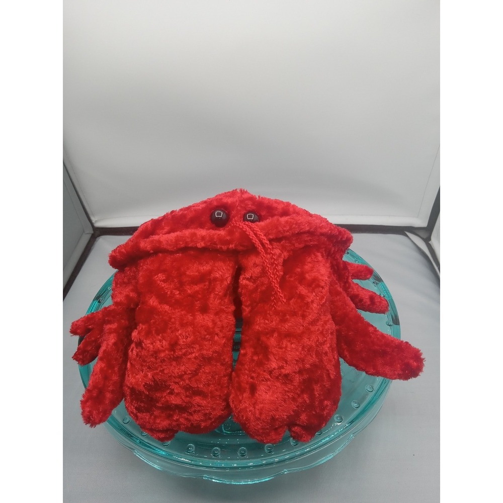 CalToy‎ Red Crab Lobster Hand Puppet Stuffed Animal Plush 10"Vintage Velvet